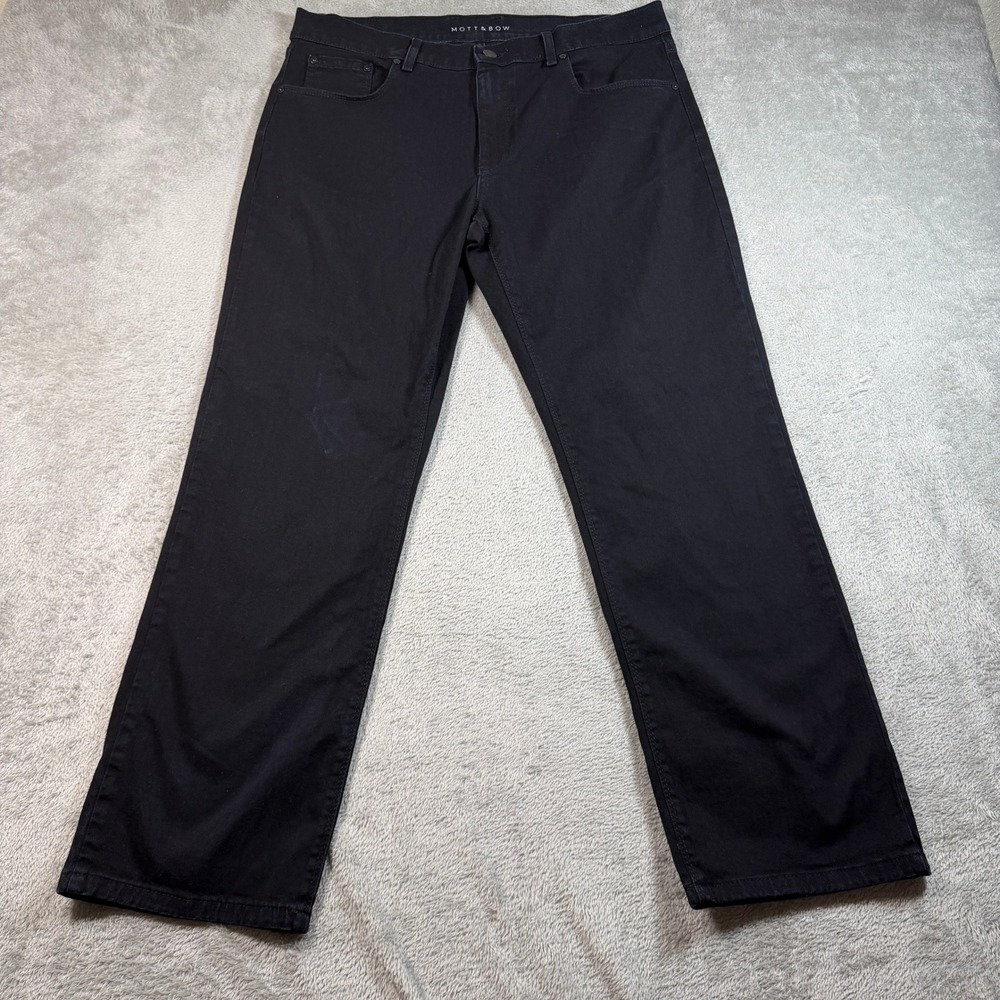 Mott & Bow Straight Jeans Mens 36x30 Black Jay Rins Stretch